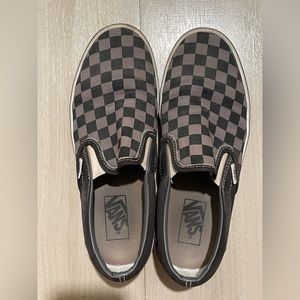 Black and grey checkered vans